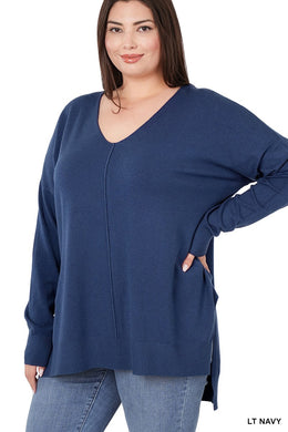 Navy Sweater - Extended Size