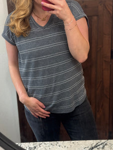 Charcoal Knit Top