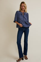 Load image into Gallery viewer, Denim 3/4 Sleeve Top