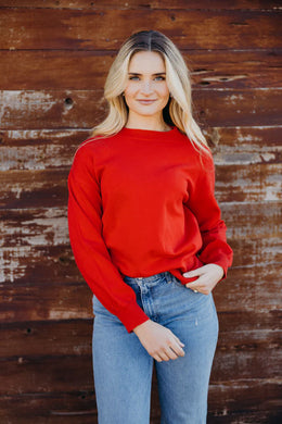 Slouchy Sweater in Red