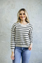 Load image into Gallery viewer, Striped Knit Sweater - Latte