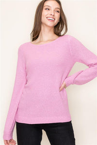 Pink Waffle Sweater