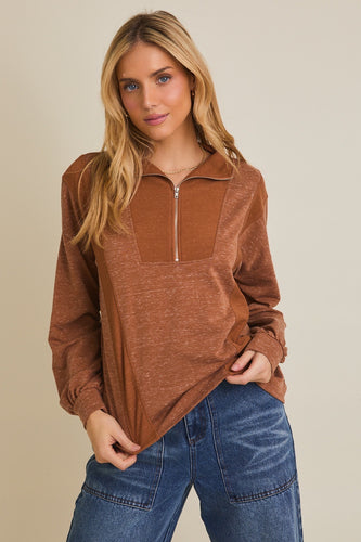 Caramel 3/4 Zip Up