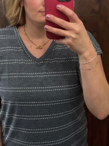 Charcoal Knit Top