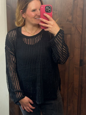Black Crochet Top