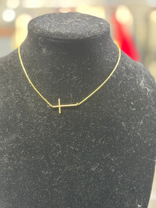 Sideways Cross - Gold