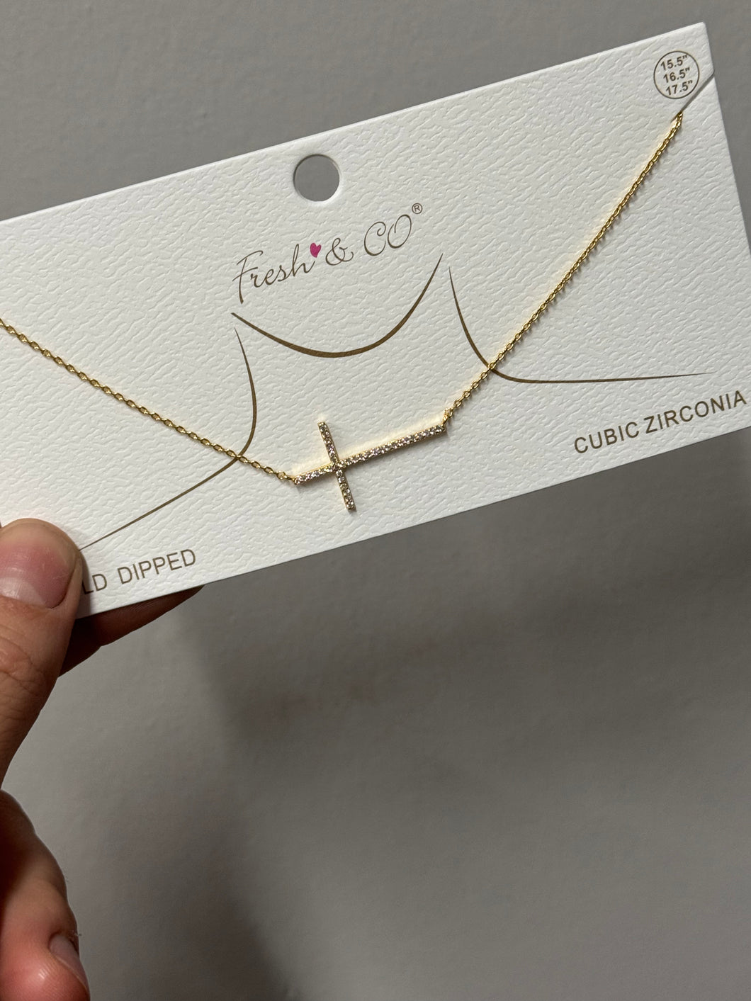 Sideways Cross - Gold