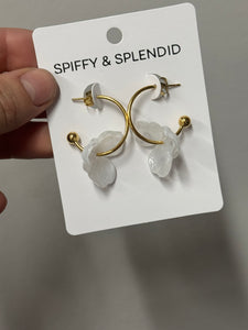 Magnolia Hoops White