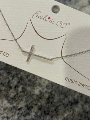 Sideways Cross Silver