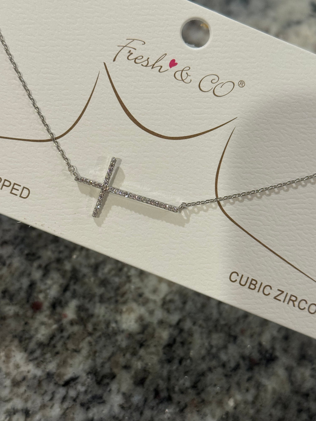 Sideways Cross Silver