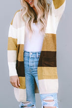 Load image into Gallery viewer, Color Block Cardigan Brown
