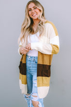 Load image into Gallery viewer, Color Block Cardigan Brown