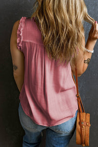 Button Tank Top - Pink